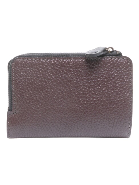 GMONEY57 Portefeuille en cuir, avec fermeture &eacute;clair moka - Portefeuilles Femme