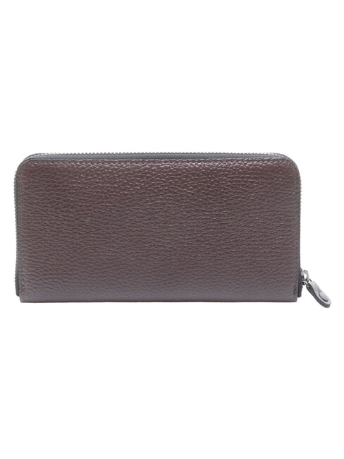 GMONEY17 Grand portefeuille zipp&eacute; en cuir moka - Portefeuilles Femme