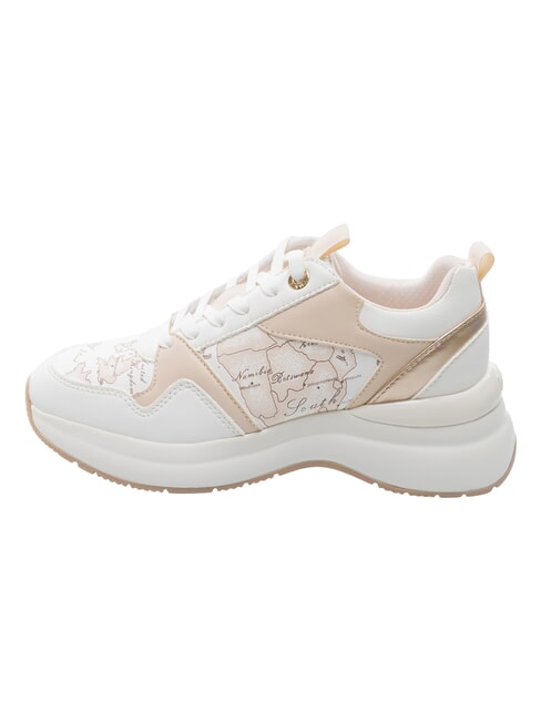 GEO Baskets blanc laiteux g&eacute;om&eacute;trique - Chaussures Femme