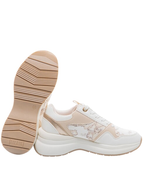 GEO Baskets blanc laiteux g&eacute;om&eacute;trique - Chaussures Femme