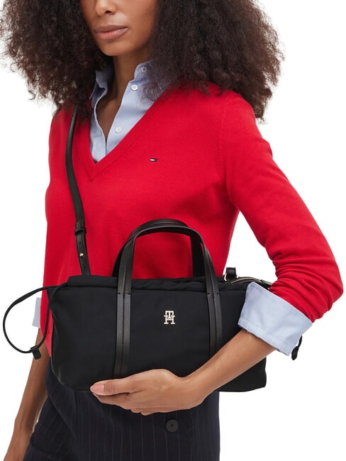 TH SOFT NYLON Sac &agrave; main avec bandouli&egrave;re le noir - Sacs pour Femme