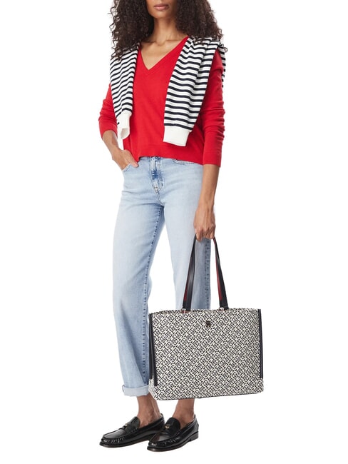 TH JACQUARD sac bandouli&egrave;re bleu de l'espace - Sacs pour Femme