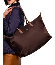 TOMMY HILFIGER POPETTE Maxi sac bandouli&egrave;re fondant brun - Sacs pour Femme - 2
