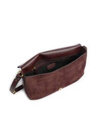 PINKO LOVE SATCHEL Sac bandouli&egrave;re en cuir su&eacute;d&eacute; Bourgogne or antique - Sacs pour Femme - 4