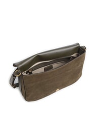 PINKO LOVE SATCHEL Sac bandouli&egrave;re en cuir su&eacute;d&eacute; vert olive fonc&eacute; - or antique - Sacs pour Femme - 4