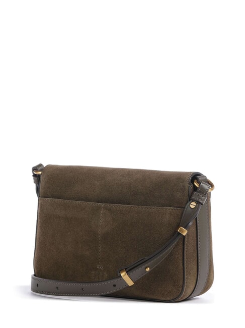 LOVE SATCHEL Mini sac bandouli&egrave;re en cuir vert olive fonc&eacute; - or antique - Sacs pour Femme