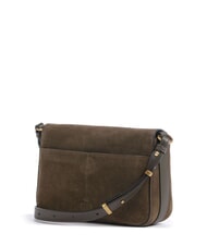 PINKO LOVE SATCHEL Mini sac bandouli&egrave;re en cuir vert olive fonc&eacute; - or antique - Sacs pour Femme - 3