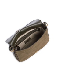 PINKO LOVE SATCHEL Mini sac bandouli&egrave;re en cuir vert olive fonc&eacute; - or antique - Sacs pour Femme - 4