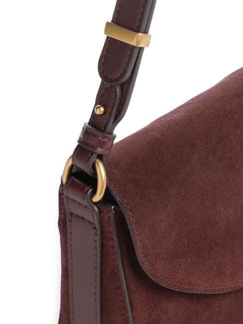 LOVE SATCHEL Mini sac bandouli&egrave;re en cuir Bourgogne or antique - Sacs pour Femme