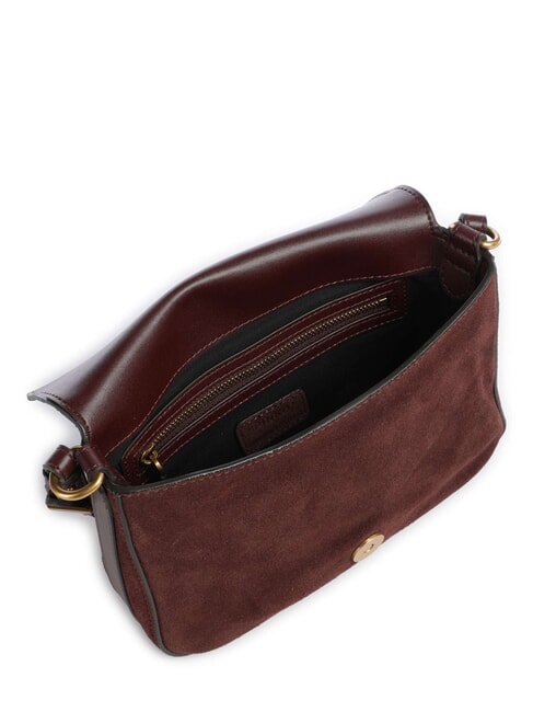 LOVE SATCHEL Mini sac bandouli&egrave;re en cuir Bourgogne or antique - Sacs pour Femme