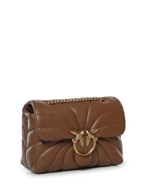 LOVE PUFF MINI Mini sac bandouli&egrave;re en nappa cognac brun-or antique - Sacs pour Femme