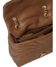 PINKO LOVE PUFF MINI Mini sac bandouli&egrave;re en nappa cognac brun-or antique - Sacs pour Femme - 4