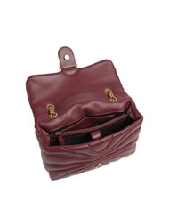 PINKO LOVE PUFF CLASSIC Sac bandouli&egrave;re en cuir nappa groseille intense-or antique - Sacs pour Femme - 4