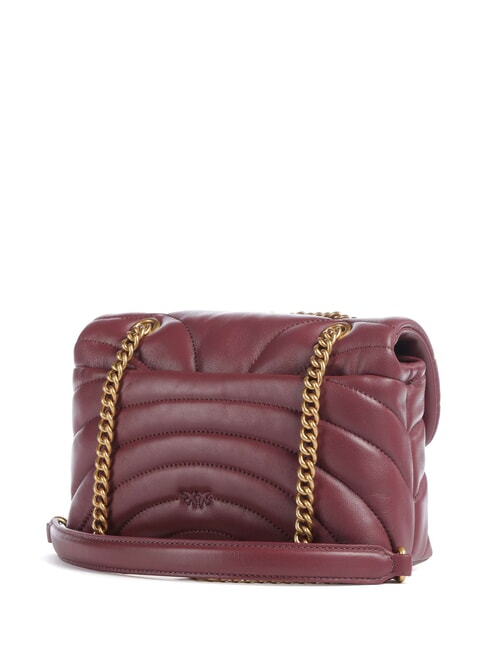 LOVE PUFF MINI Mini sac bandouli&egrave;re en nappa groseille intense-or antique - Sacs pour Femme