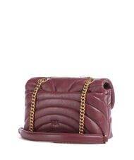 PINKO LOVE PUFF MINI Mini sac bandouli&egrave;re en nappa groseille intense-or antique - Sacs pour Femme - 2