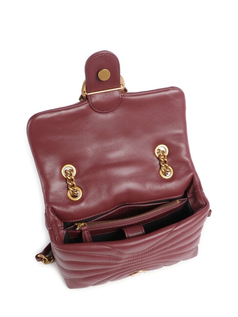 LOVE PUFF MINI Mini sac bandouli&egrave;re en nappa groseille intense-or antique - Sacs pour Femme