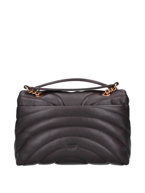 LOVE PUFF CLASSIC Sac bandouli&egrave;re en cuir nappa marasca brun-or antique - Sacs pour Femme