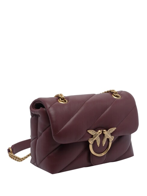 MINI LOVE BAG Sac en nappa groseille intense-or antique - Sacs pour Femme