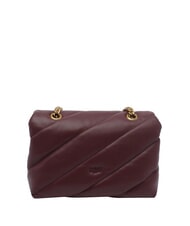 PINKO MINI LOVE BAG Sac en nappa groseille intense-or antique - Sacs pour Femme - 3
