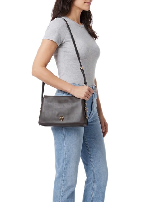 TRIPLET MINI Sac bandouli&egrave;re en cuir marasca brun-or antique - Sacs pour Femme