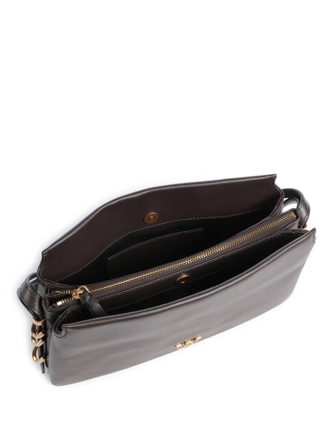 TRIPLET MINI Sac bandouli&egrave;re en cuir marasca brun-or antique - Sacs pour Femme