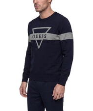 GUESS MARK LOGO JACQUARD Maillot avec logo triangulaire smartblue - Pulls pour hommes - 3