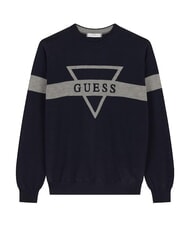 GUESS MARK LOGO JACQUARD Maillot avec logo triangulaire smartblue - Pulls pour hommes - 5