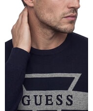 GUESS MARK LOGO JACQUARD Maillot avec logo triangulaire smartblue - Pulls pour hommes - 4