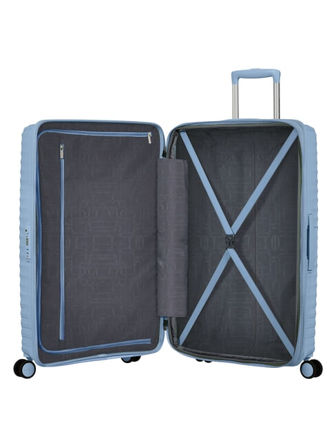 DIABLAST Valise trolley moyenne, extensible, avec serrure TSA bleu glacier - Valises Rigides