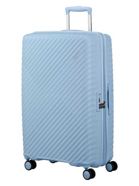DIABLAST Valise trolley moyenne, extensible, avec serrure TSA bleu glacier - Valises Rigides