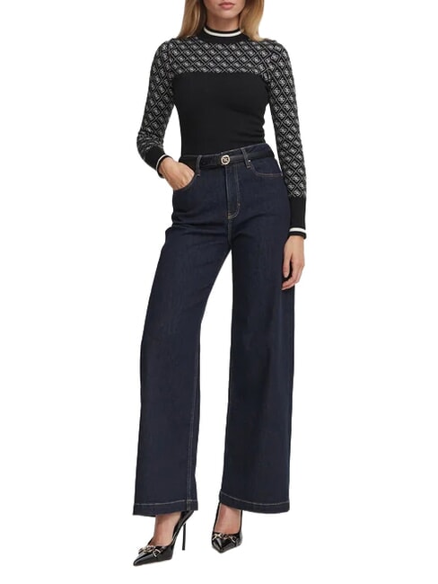 MOCK NECK AUBREY 4G Pull coupe slim pierre noire mate co - Chandails pour femmes