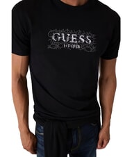 GUESS BOX LORO ROPES T-shirt avec logo &eacute;pingl&eacute; jetbla - T-shirt - 4