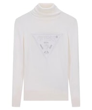 GUESS HALLIE TRIANGLE Pull &agrave; col montant, manches longues cremwhi - Chandails pour femmes - 6