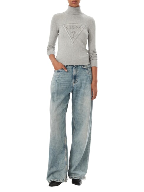 HALLIE TRIANGLE Pull &agrave; col montant, manches longues gris chin&eacute; clair m - Chandails pour femmes