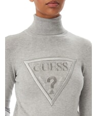 GUESS HALLIE TRIANGLE Pull &agrave; col montant, manches longues gris chin&eacute; clair m - Chandails pour femmes - 4