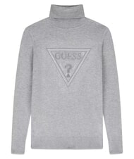 GUESS HALLIE TRIANGLE Pull &agrave; col montant, manches longues gris chin&eacute; clair m - Chandails pour femmes - 6