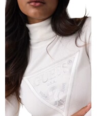 GUESS HALLIE TRIANGLE Pull &agrave; col montant, manches longues cremwhi - Chandails pour femmes - 4