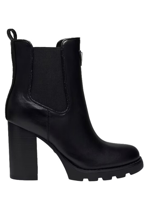 NEREL Bottine &agrave; talon haut NOIR MARRON - Chaussures Femme