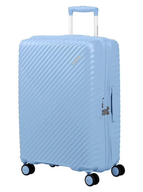 DIABLAST Valise trolley moyenne, extensible, avec serrure TSA bleu glacier - Valises Rigides