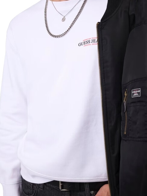 REGULAR AMERICAN Sweat-shirt &agrave; col rond blanc pur - Pulls molletonn&eacute;s