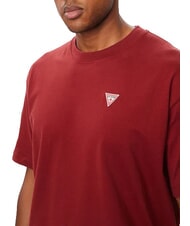 GUESS JEANS MINI TRIANGLE T-shirt en coton rouge du vignoble - T-shirt - 3