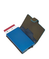 PIQUADRO BLUE SQUARE Porte-cartes de cr&eacute;dit en cuir et m&eacute;tal VERT - Portefeuilles Homme - 2
