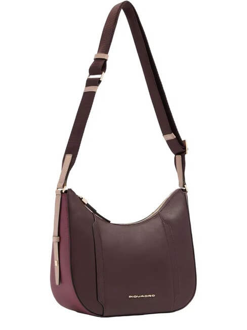 CIRCLE Sac bandouli&egrave;re en cuir bordeaux/rose - Sacs pour Femme