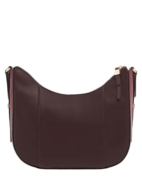 CIRCLE Sac bandouli&egrave;re en cuir bordeaux/rose - Sacs pour Femme
