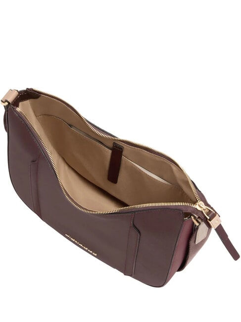 CIRCLE Sac bandouli&egrave;re en cuir bordeaux/rose - Sacs pour Femme
