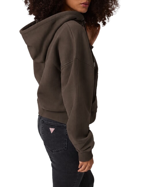 EMBRO Sweat &agrave; capuche zipp&eacute; caf&eacute; noir - Sweat-shirts pour femmes