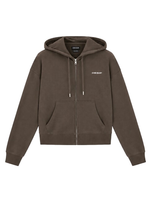 EMBRO Sweat &agrave; capuche zipp&eacute; caf&eacute; noir - Sweat-shirts pour femmes