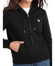 GUESS JEANS REGULAR MINI Sweat &agrave; capuche zipp&eacute; jetbla - Sweat-shirts pour femmes - 3