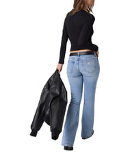 GUESS JEANS SLIM LOGO EMBOSSED T-shirt &agrave; manches longues jetbla - Pulls molletonn&eacute;s - 4
