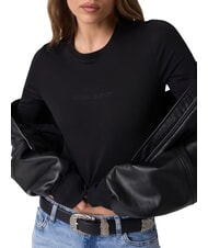 GUESS JEANS SLIM LOGO EMBOSSED T-shirt &agrave; manches longues jetbla - Pulls molletonn&eacute;s - 5